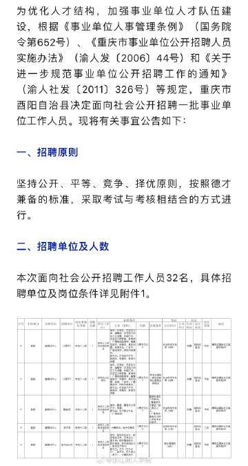 酉阳在线双休职位全新招聘概览